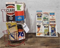 W Approx 35 vintage gas station maps & stands