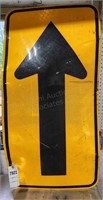 W 1 direction arrow road sign yellow caution