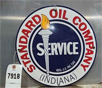 W 1 reproduction 12” diameter sign standard oil co