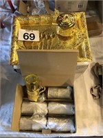 Nice Metal Gold Colored Serving Set