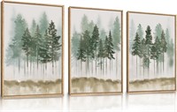 16x24x3 Foggy Forest Wall Art  Set of 3.