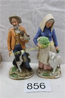 Homco Figurine Pair - Old Man & Old Lady