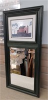 Warren Kimble framed print & Mirror 28.5 x 13.5"