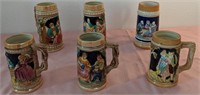 703 - 6 LOVELY BEER STEINS