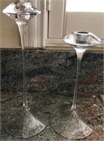 J - PAIR OF KOSTA BODA  CANDLE HOLDERS (L51 2)