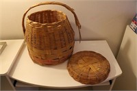 Woven Basket (handle broke), yarn, knitting