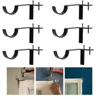 6Pcs No Drill Curtain Rod Brackets  Zinc Alloy Hol