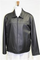 Men's Black Leather Jacket size Large by