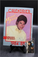 1984-85 FRENCH MICHAEL JACKSON CALENDAR & CARD