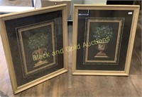 Set of 2 Framed Topiary Prints