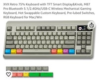 XVX Retro 75% Keyboard with TFT Smart