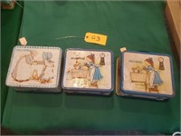 3 Vintage Holly Hobby metal lunch boxes