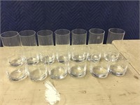 13 Old Fashion Glasses & Highball Water Glasses