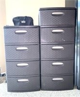 Two Sterlite Plastic Stacking Drawers