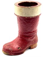 1940's Pulp Paper Mache Santa Boot Candy Container