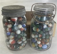 2 - Quart Jars of Marbles