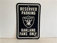 Raiders NFL Parking Sign 12x18in