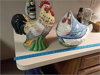 Chicken & Rooster Cookie Jars