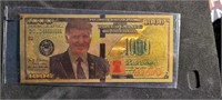 Donald Trump Gold Plated $100,000 Bill