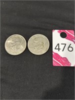 (2) 1971 & 1972 Eisenhower Silver Dollars