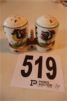 Rooster Salt & Pepper Shakers with Tray