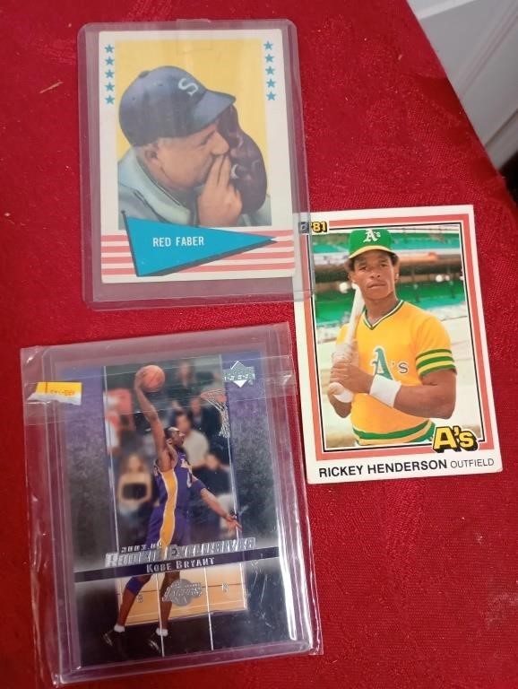 Rickey henderson, Kobe, red favor cards