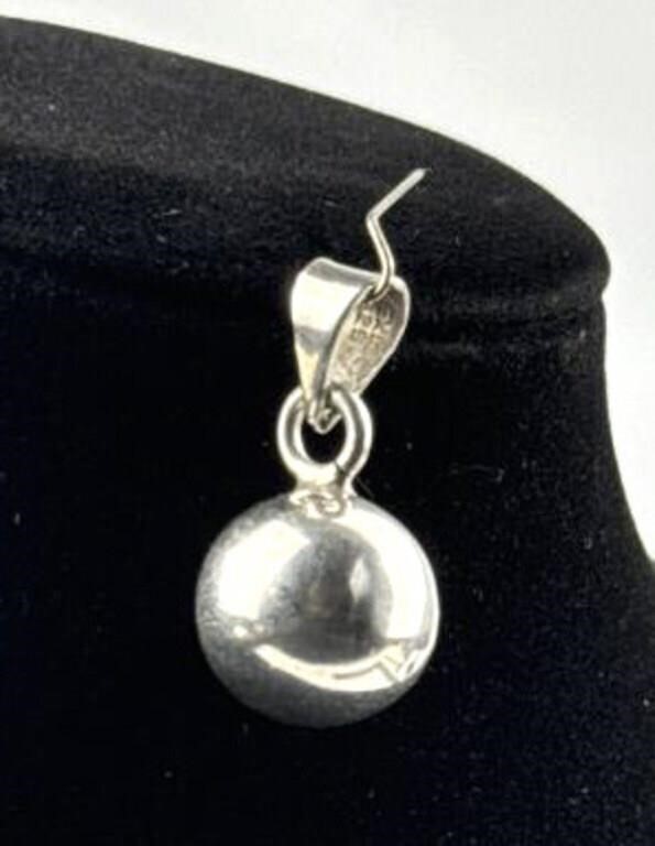 925 Mexico Silver Ball Pendant