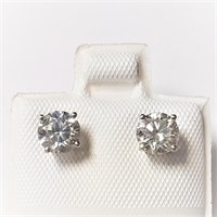 $400 14K  White Moissanite(1ct) Earrings