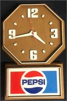 PEPSI ADV. CLOCK--PLASTIC