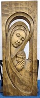 Wood Carved Mary & Jesus Wall Art