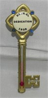 1938 Beth-El Dedication Key Thermometer, Orig Box