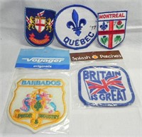 Lot of Vintage Travel Souvenir Patches, Foreign