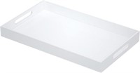 NIUBEE Acrylic Serving Tray 12x20 Inches - White