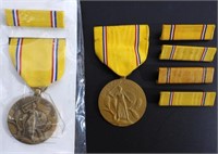 (2) AMERICAN DEFENSE MEDALS