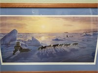 Charles Gause Iditarod print, signed by Rick Swens