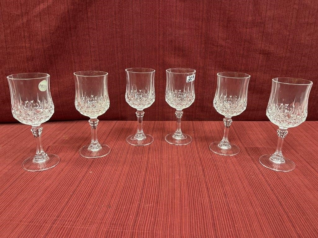 6 lead Crystal white wine glasses