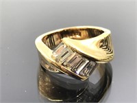18k HGE Gold & Swarovski Crystal Ring