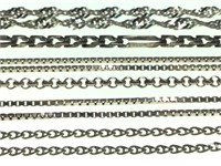 6 Sterling Link Bracelets & Necklaces 83.9g TW