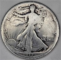 1917 Rev. S Better Date Walking Liberty Half