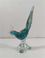 Vintage Murano UV 365 NM Glass Tall Blue Pheasant