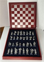 Danbury Mint Fantasy Of The Crystal Pewter Chess