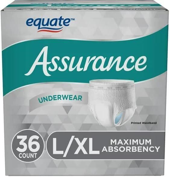 Assurance Men's Underwear L/XL  36 Ct (2 Pk)