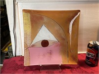 Mid century abstract, design, glass plate