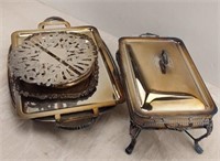 Silver-plated trays and serve dishes