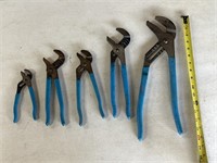 (5) Channel lock adjustable jointed pliers