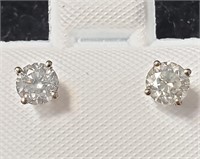 $1700 14K  Diamond (0.54Ct,Si,I-J) Earrings