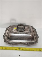 Silver dish condiment with lid