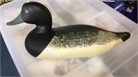 Duck decoy 13 x 7“ wooden duck decoy, tan black