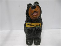 CARVED 17" WOODEN BEAR FIGURE