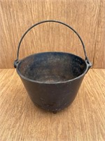 Three Footed Cast Iron Kettle w/Handle